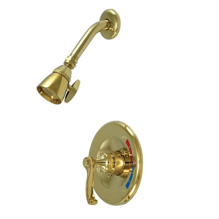 Kingston Brass Shower Faucet, 2, Wall Mount, Polished Brass KB8632FLSO